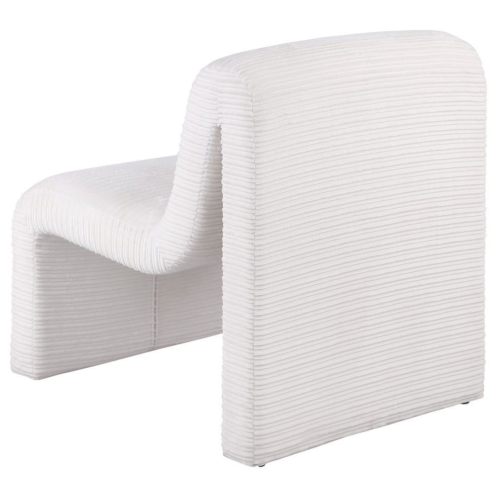 Drayton Upholstered Curved Armless Accent Chair Ivory. Picture 6