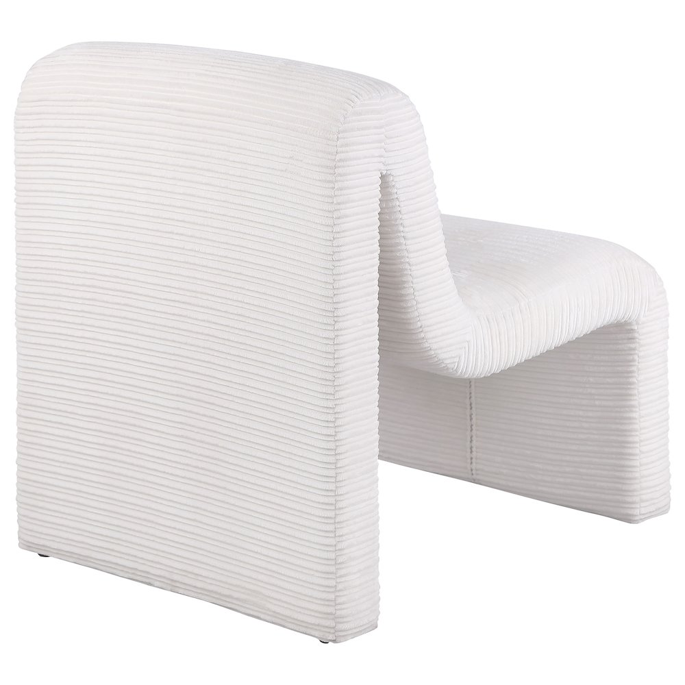 Drayton Upholstered Curved Armless Accent Chair Ivory. Picture 7