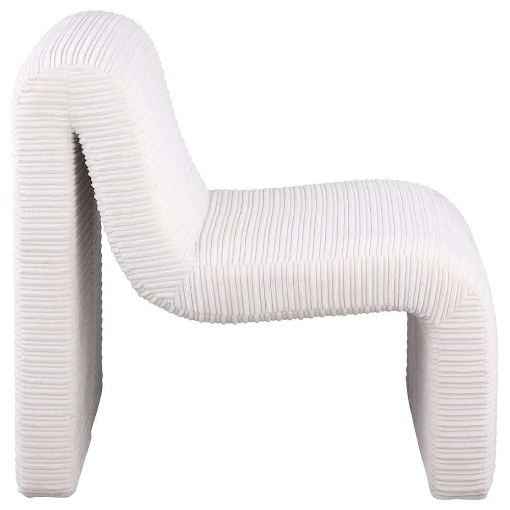 Drayton Upholstered Curved Armless Accent Chair Ivory. Picture 8