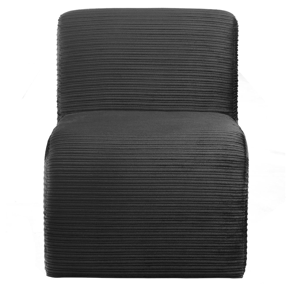 Drayton Upholstered Curved Armless Accent Chair Black. Picture 3