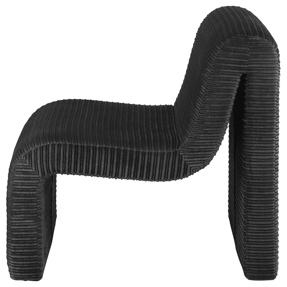 Drayton Upholstered Curved Armless Accent Chair Black. Picture 5