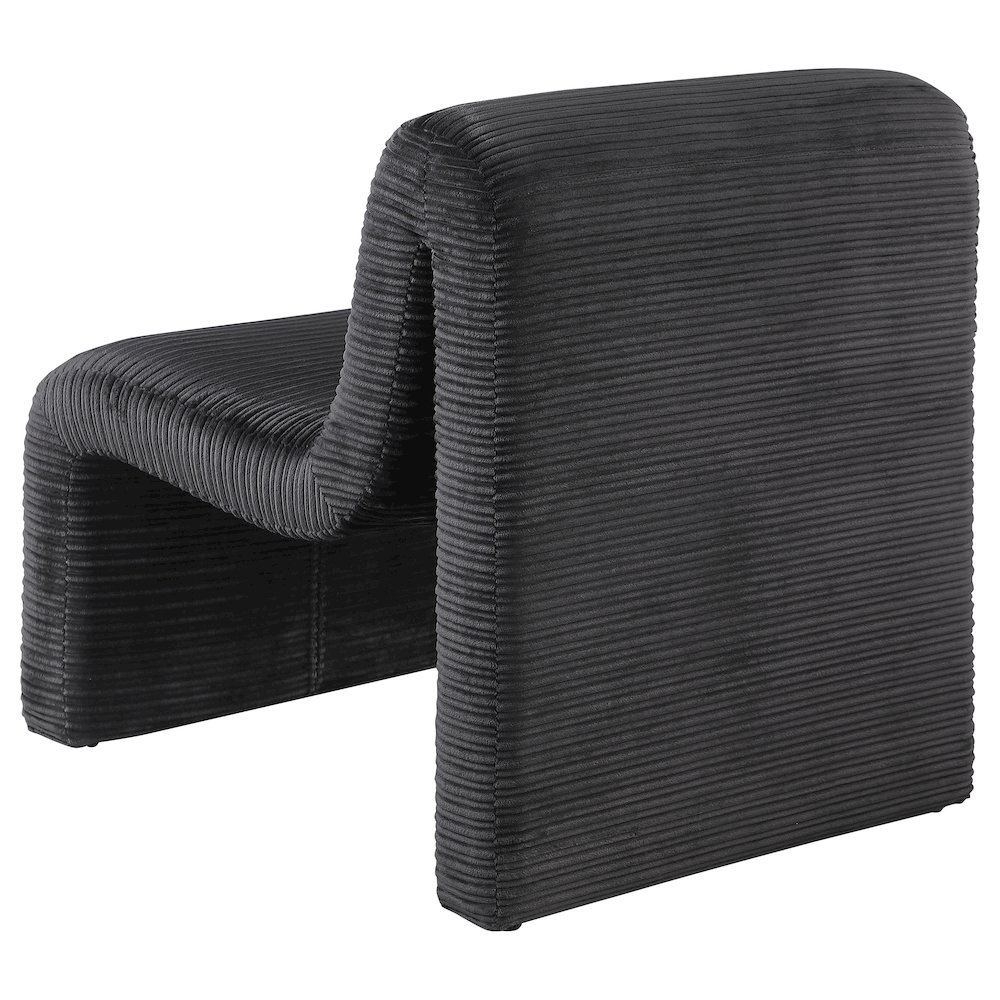 Drayton Upholstered Curved Armless Accent Chair Black. Picture 6