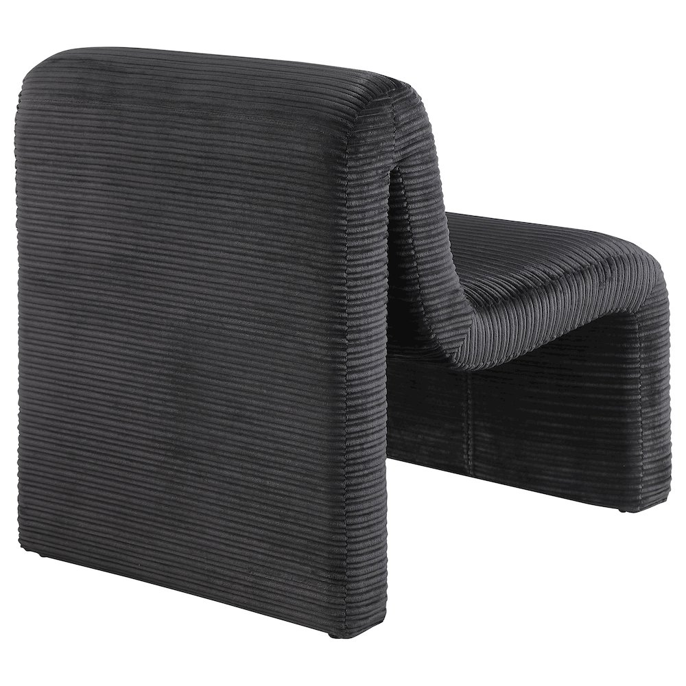 Drayton Upholstered Curved Armless Accent Chair Black. Picture 7