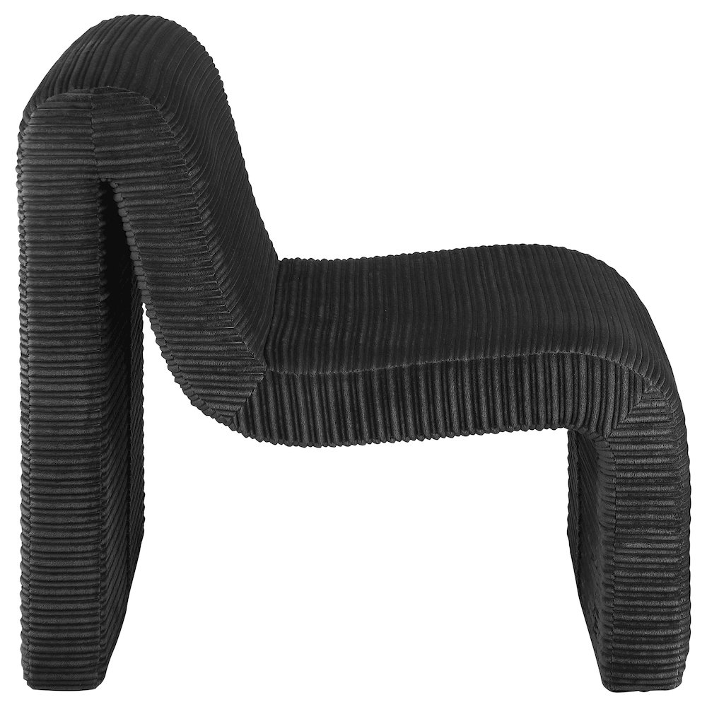 Drayton Upholstered Curved Armless Accent Chair Black. Picture 8