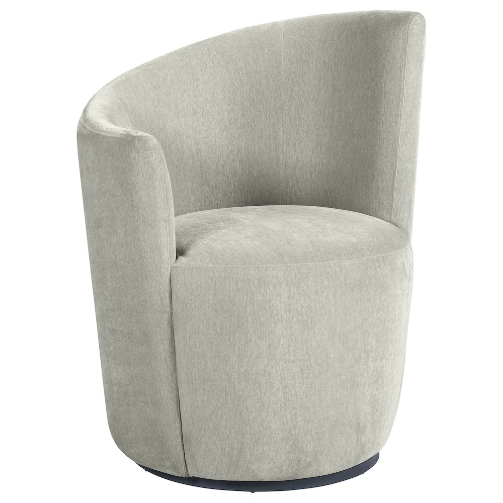 Nueva Upholstered Swivel Chair Curved Backrest Dove Grey. Picture 1
