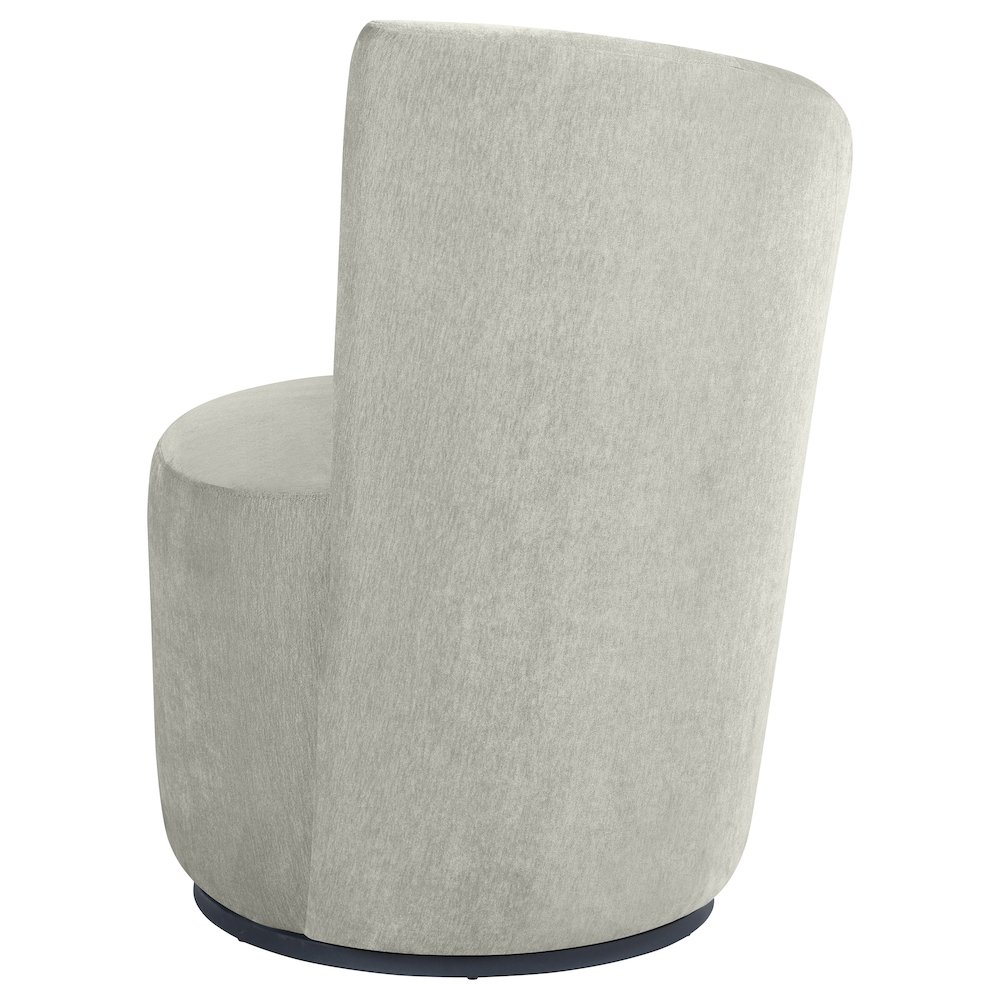 Nueva Upholstered Swivel Chair Curved Backrest Dove Grey. Picture 4