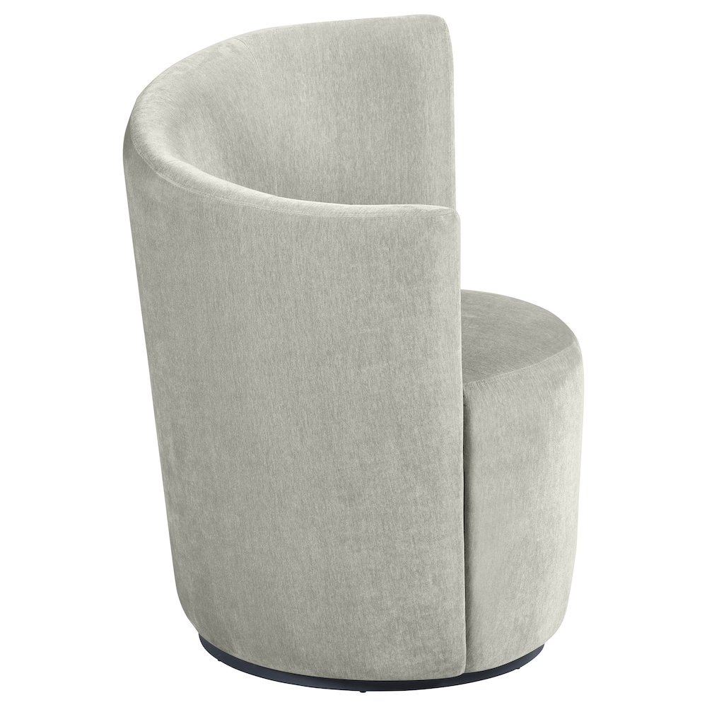 Nueva Upholstered Swivel Chair Curved Backrest Dove Grey. Picture 5