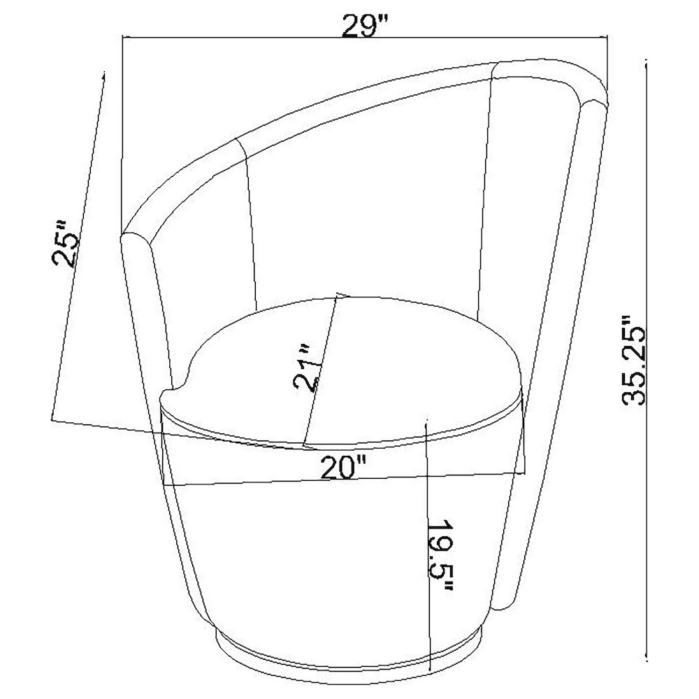 Nueva Upholstered Swivel Chair Curved Backrest Dove Grey. Picture 7