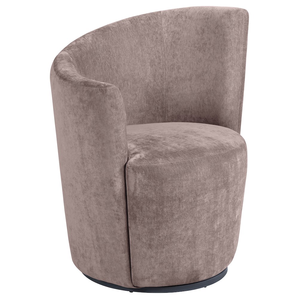 Nueva Upholstered Swivel Chair Curved Backrest Blush. Picture 1