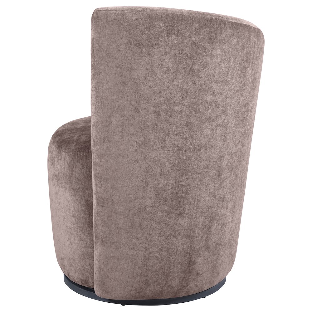 Nueva Upholstered Swivel Chair Curved Backrest Blush. Picture 4