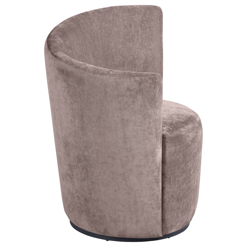 Nueva Upholstered Swivel Chair Curved Backrest Blush. Picture 5