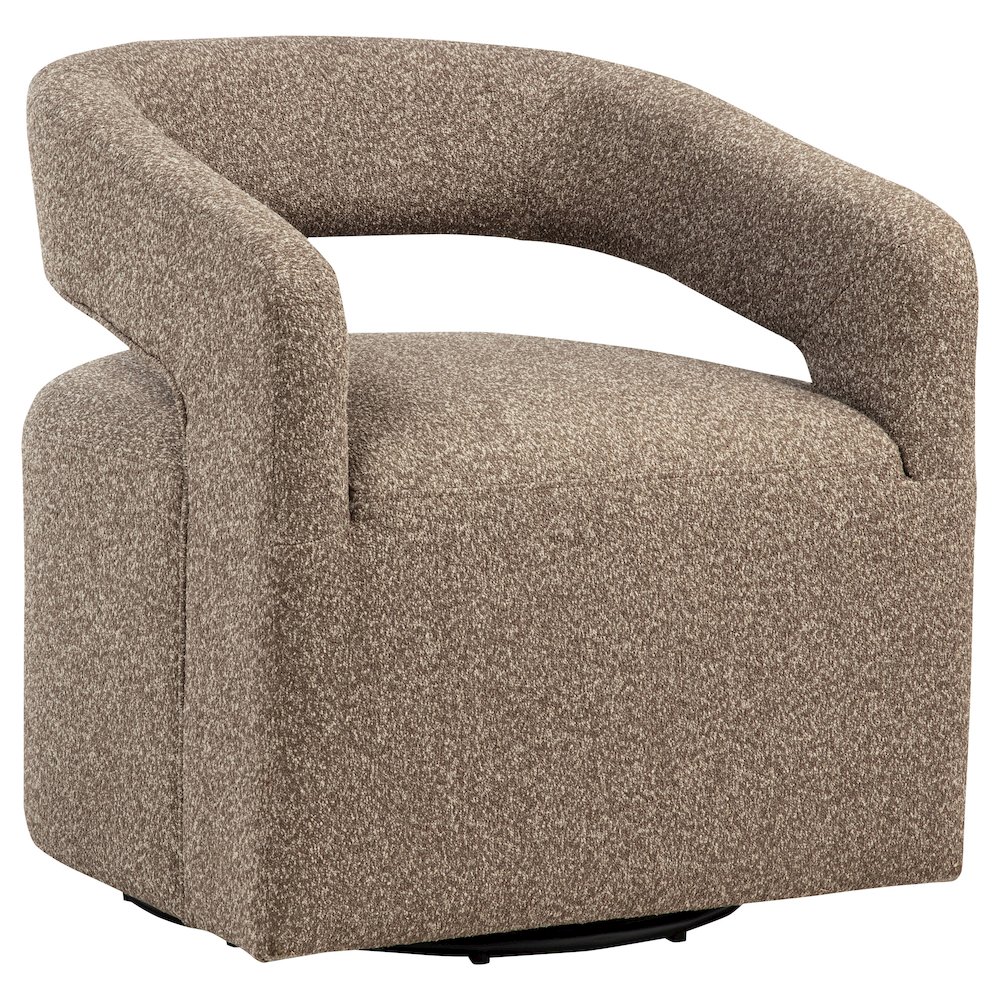 Westhill Boucle Upholstered Swivel Accent Chair Rocky Road. Picture 1