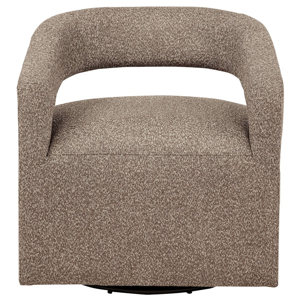 Westhill Boucle Upholstered Swivel Accent Chair Rocky Road. Picture 3