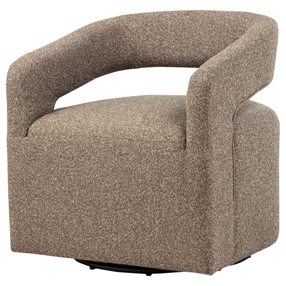 Westhill Boucle Upholstered Swivel Accent Chair Rocky Road. Picture 4