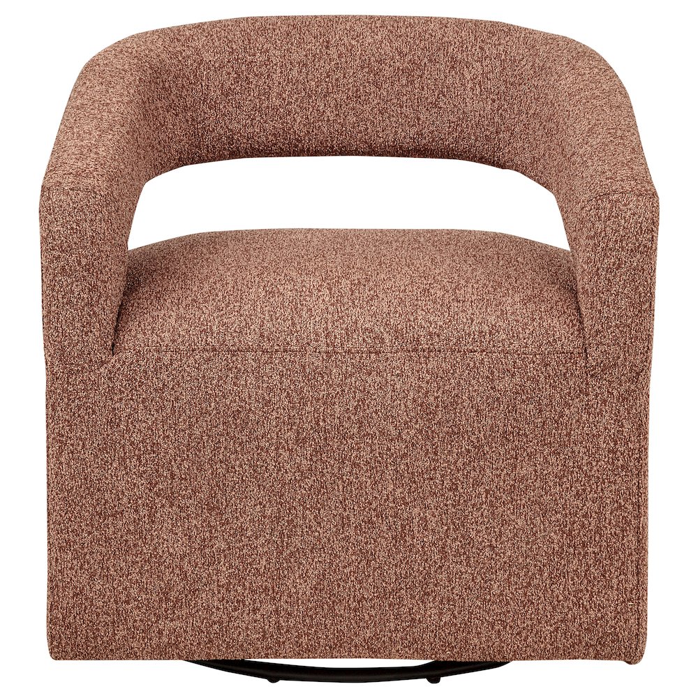 Westhill Boucle Upholstered Swivel Accent Chair Berry. Picture 3