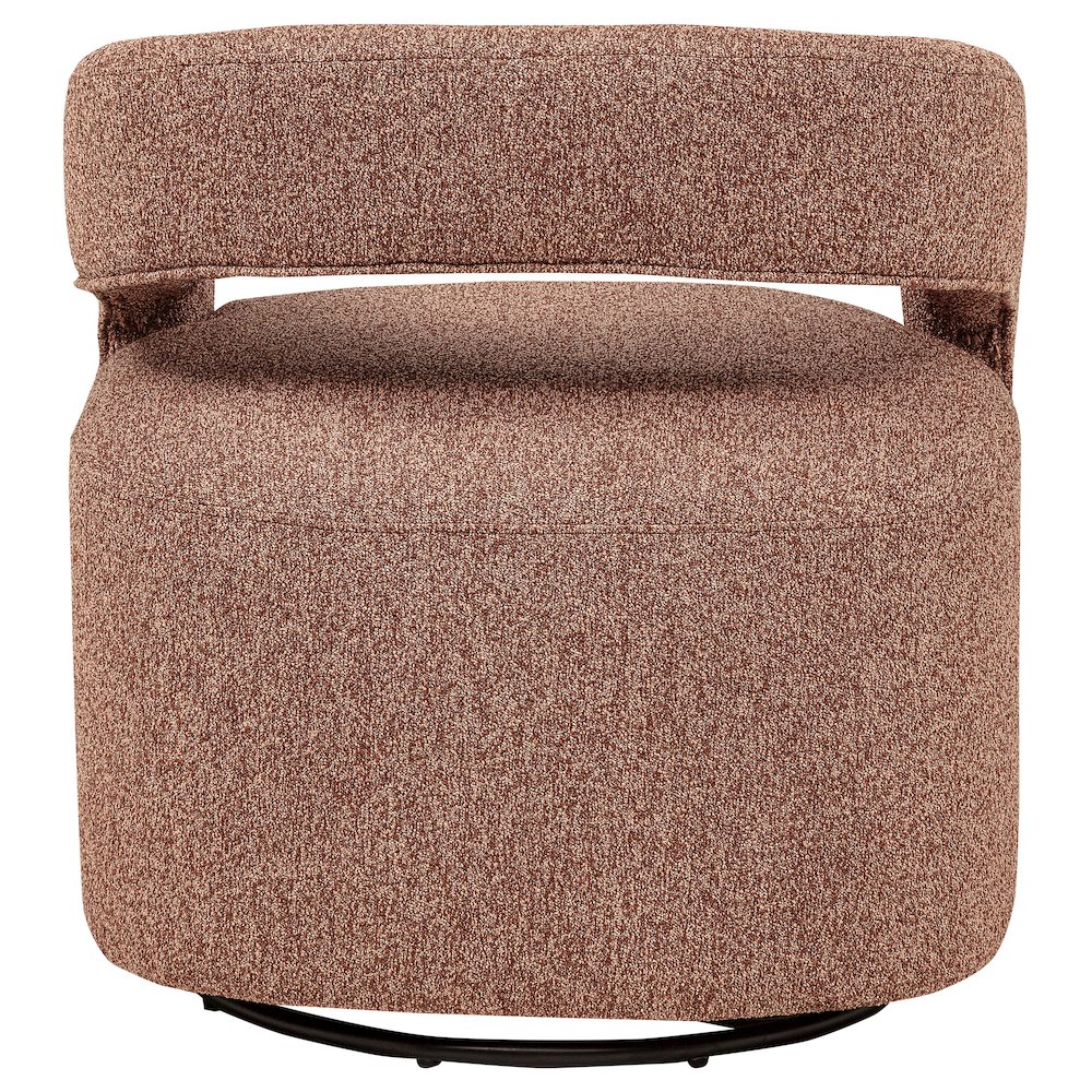 Westhill Boucle Upholstered Swivel Accent Chair Berry. Picture 7