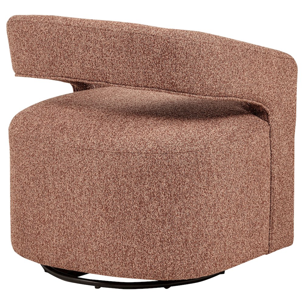 Westhill Boucle Upholstered Swivel Accent Chair Berry. Picture 8