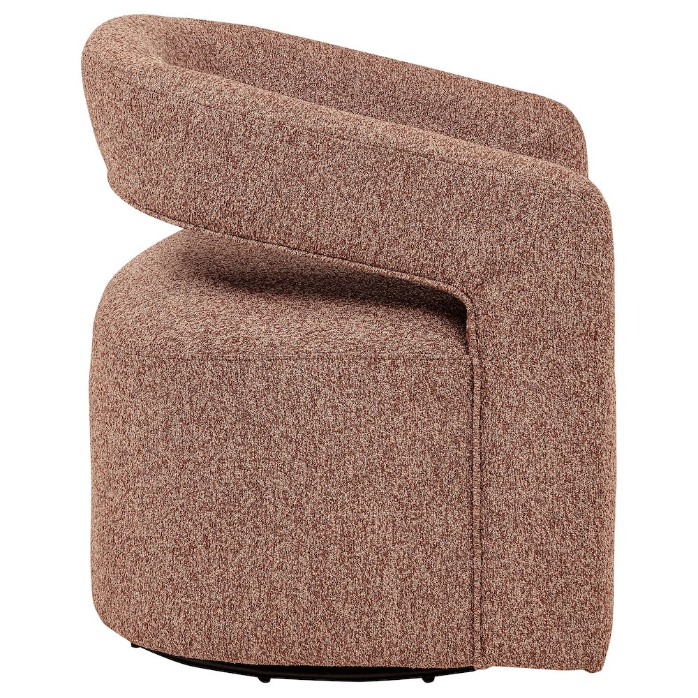 Westhill Boucle Upholstered Swivel Accent Chair Berry. Picture 9