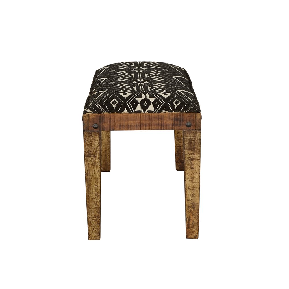 Lamont Fabric Upholstered Accent Bench Black and Natural. Picture 5