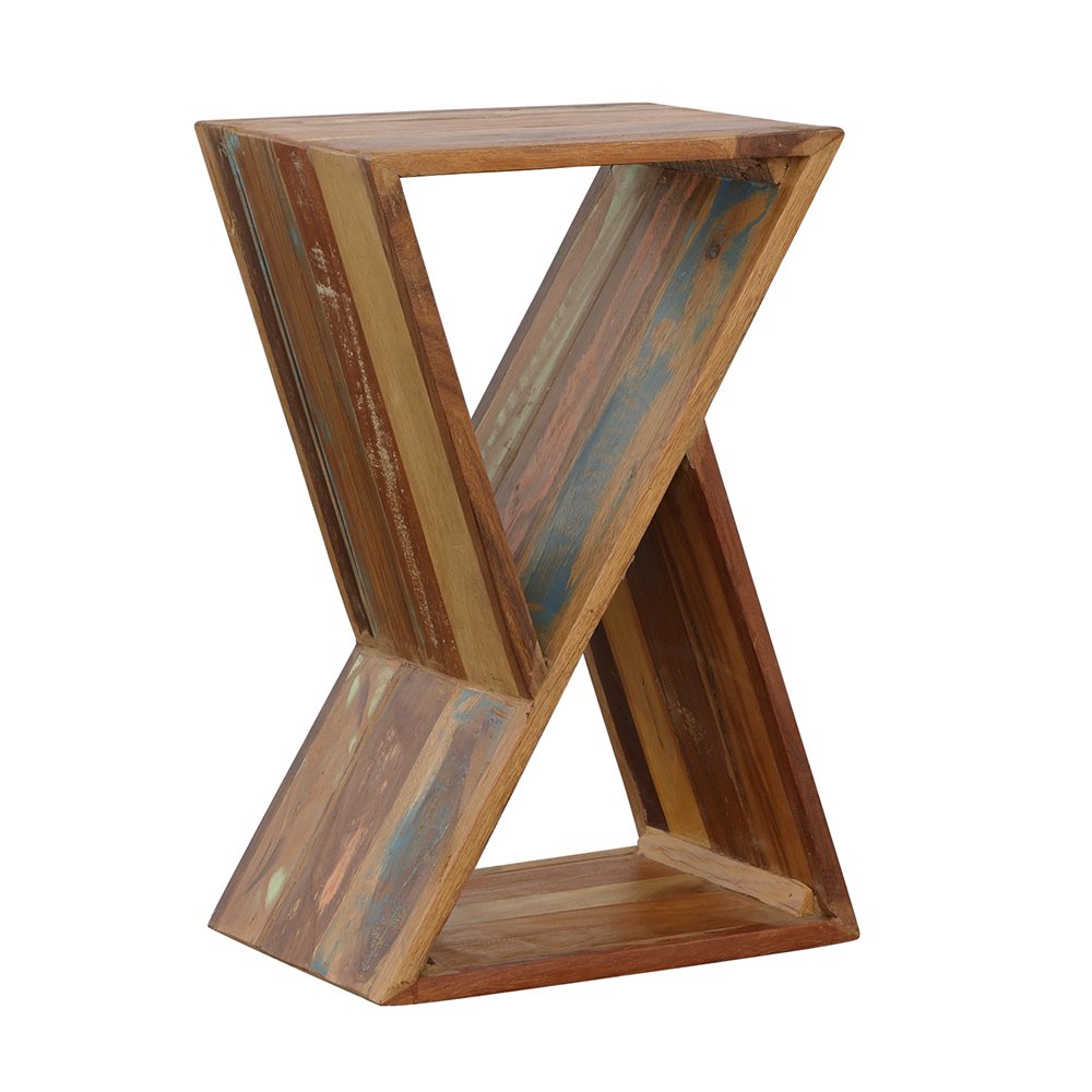 Lily Solid Reclaimed Wood Accent Side Table Natural. Picture 1