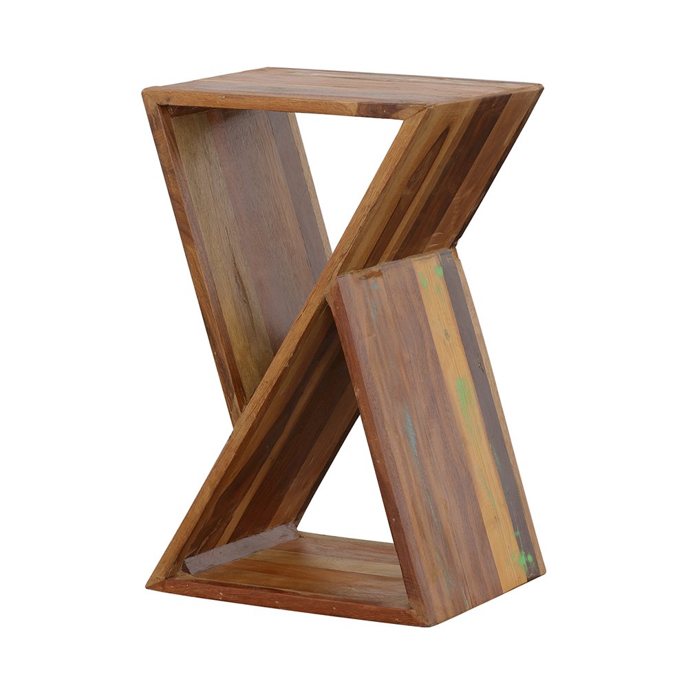 Lily Solid Reclaimed Wood Accent Side Table Natural. Picture 4