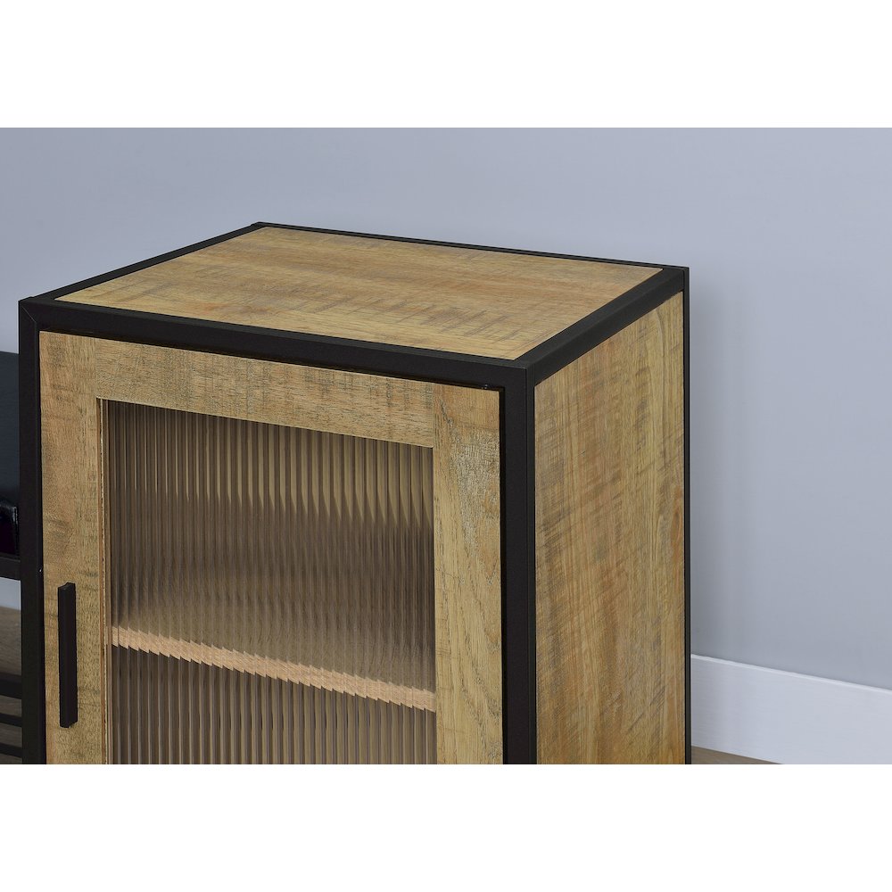 Martino Shoe Storage Entryway Bench with Cabinet Mango and Black. Picture 9