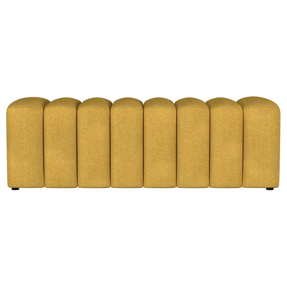 Summer Fabric Upholstered Tufted Accent Bench Mustard Yellow. Picture 3