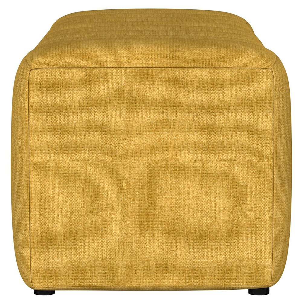 Summer Fabric Upholstered Tufted Accent Bench Mustard Yellow. Picture 5