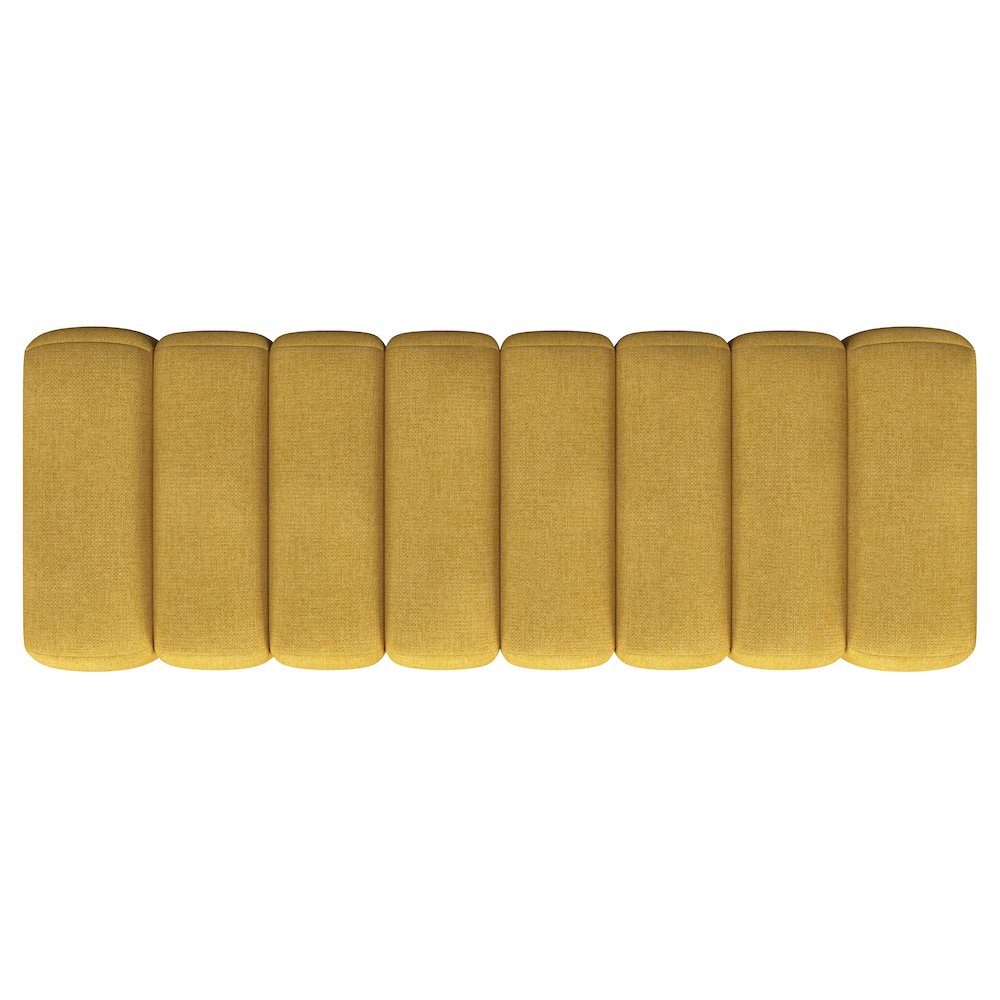 Summer Fabric Upholstered Tufted Accent Bench Mustard Yellow. Picture 8