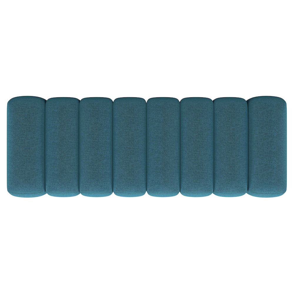 Summer Fabric Upholstered Tufted Accent Bench Peacock Blue. Picture 8