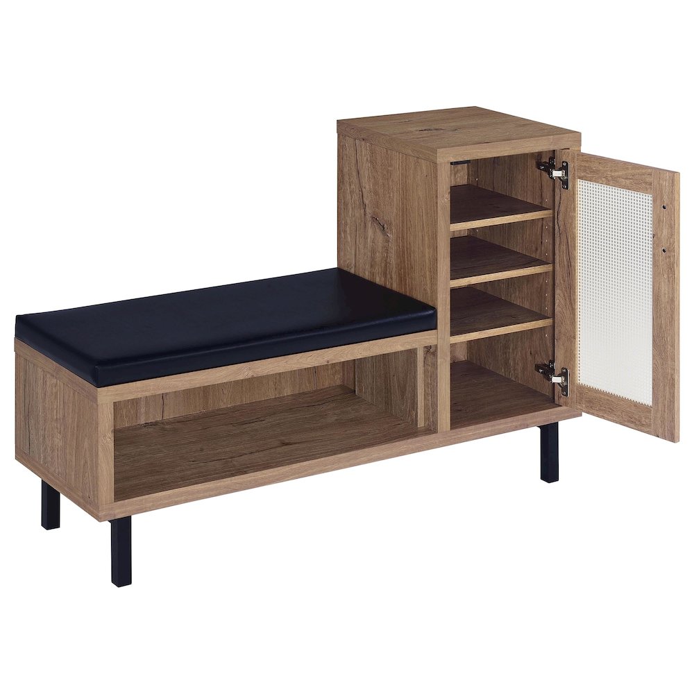 Teller 1-door Entryway Shoe Storage Cabinet Natural Oak. Picture 3