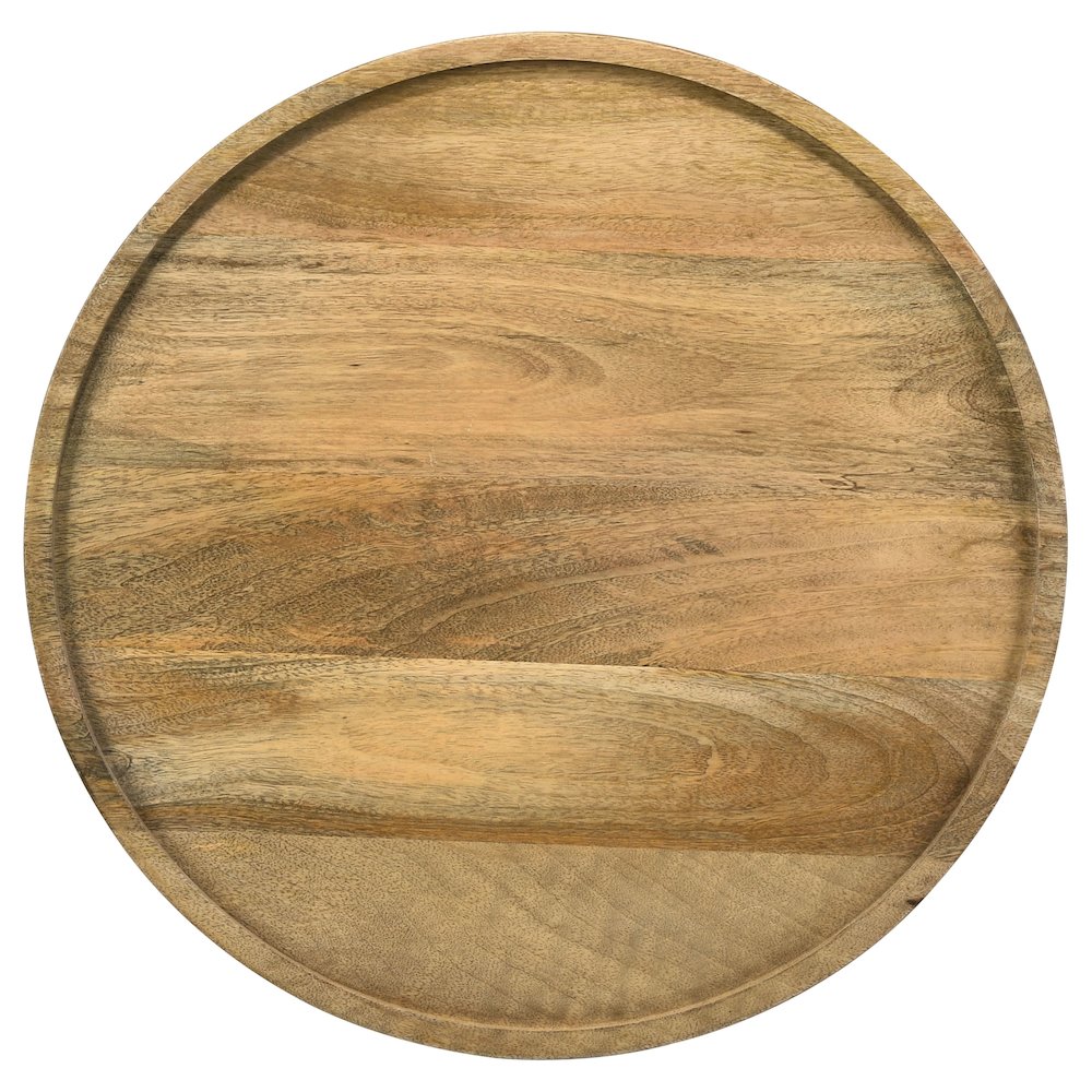 Ixia Round Solid Mango Wood Accent Side Table Natural. Picture 2