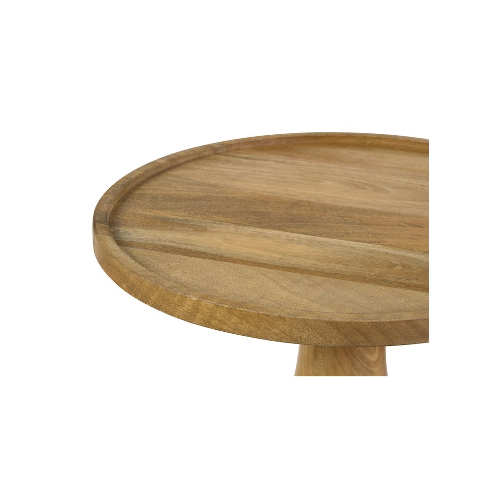 Ixia Round Solid Mango Wood Accent Side Table Natural. Picture 7