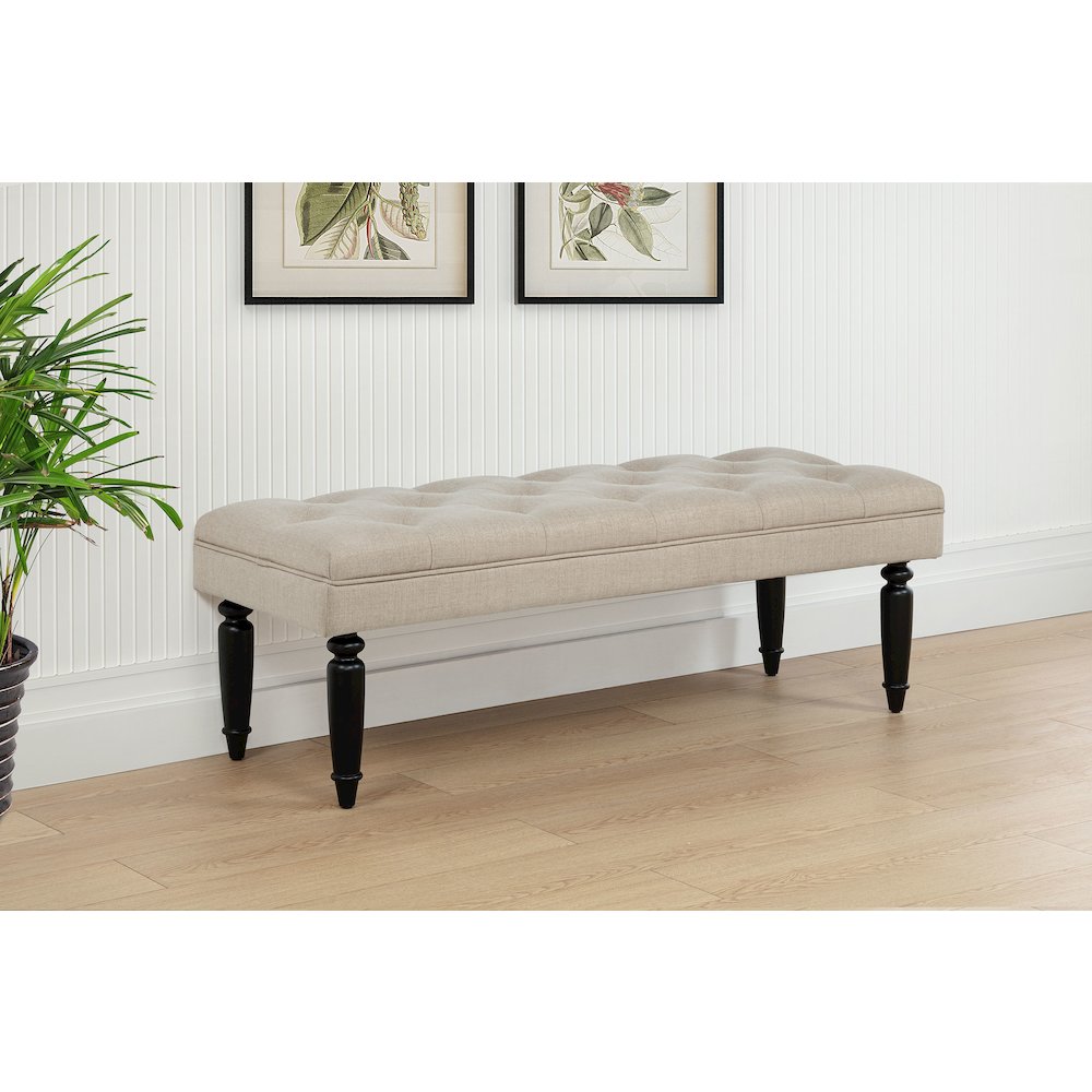 Marsha 52-inch Upholstered Entryway Accent Bench Latte. Picture 2