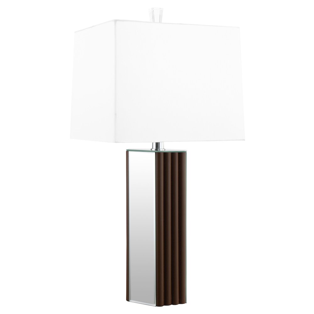 Elena 30-inch Square Tapered Mirrored Table Lamp Brown. Picture 2