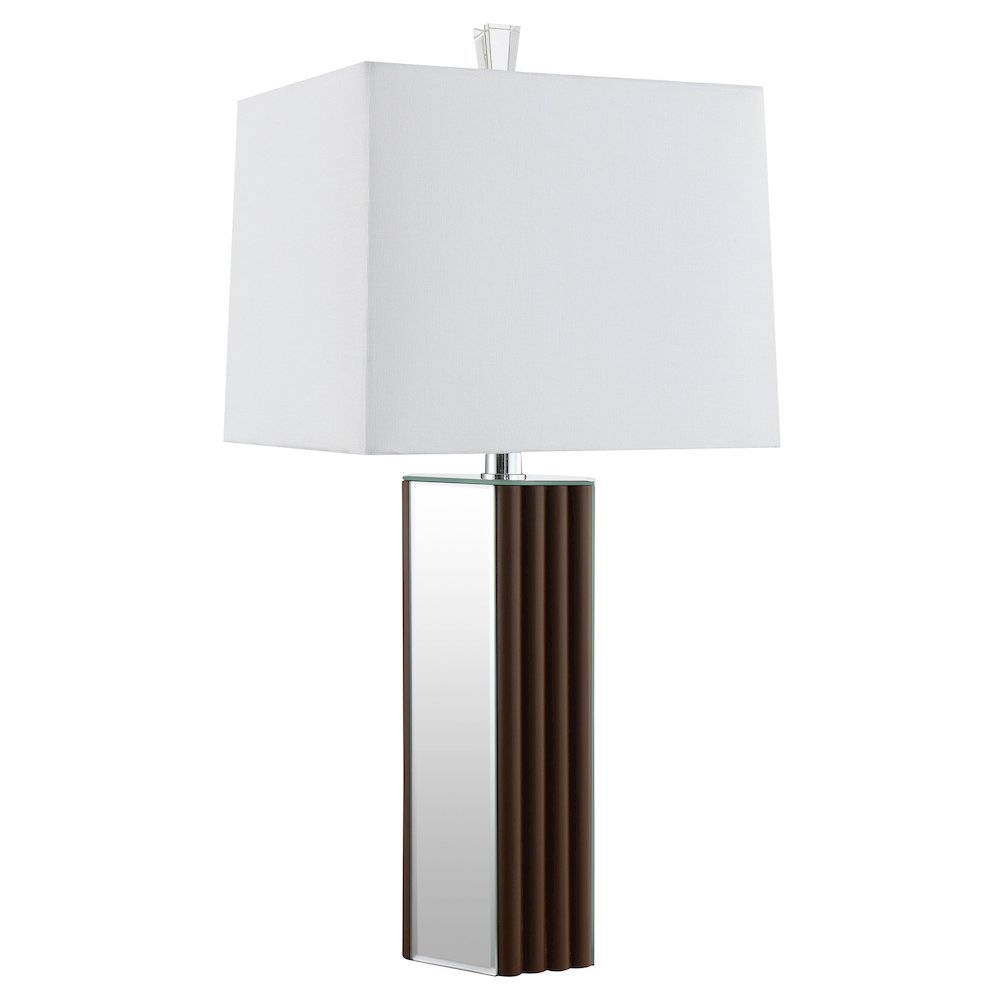 Elena 30-inch Square Tapered Mirrored Table Lamp Brown. Picture 1