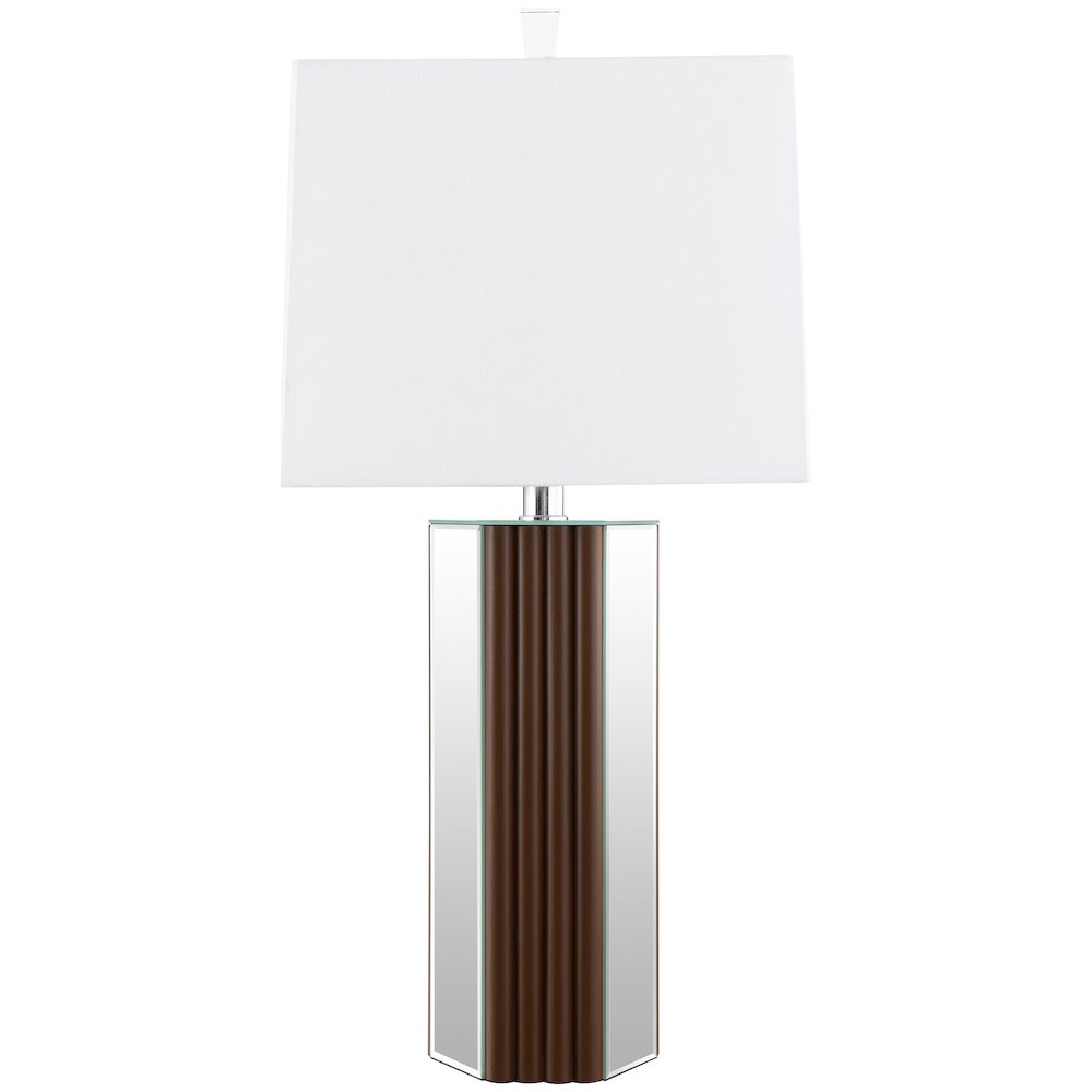 Elena 30-inch Square Tapered Mirrored Table Lamp Brown. Picture 4