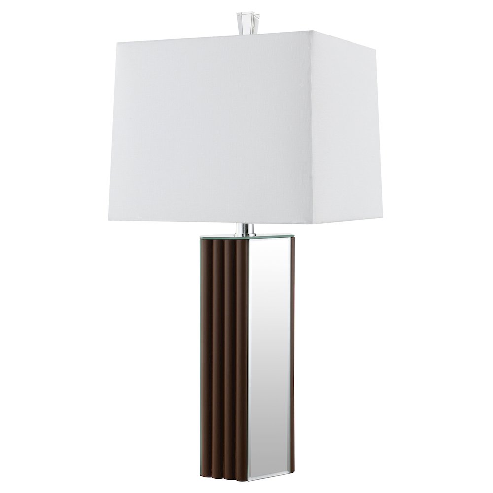 Elena 30-inch Square Tapered Mirrored Table Lamp Brown. Picture 5