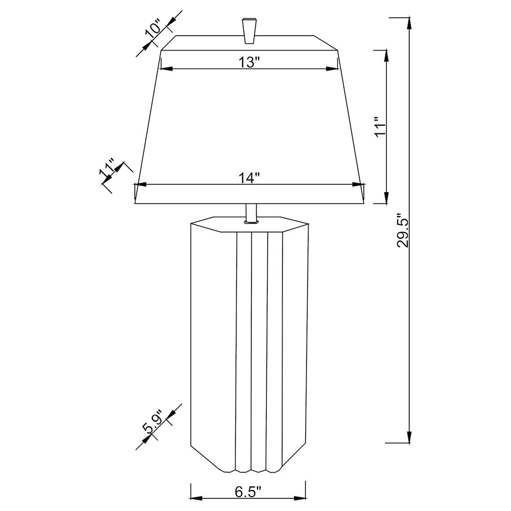Elena 30-inch Square Tapered Mirrored Table Lamp Brown. Picture 10