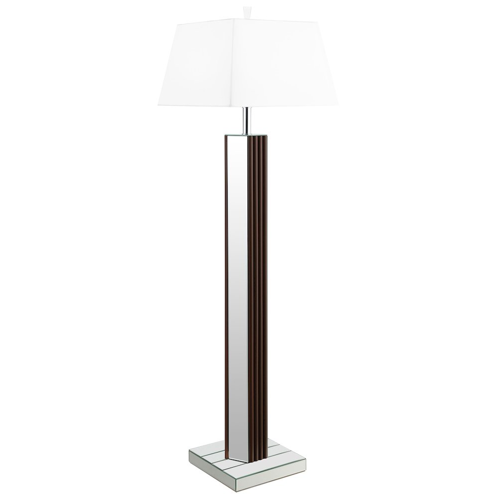 Elena 67-inch Square Tapered Mirrored Floor Lamp Brown. Picture 2