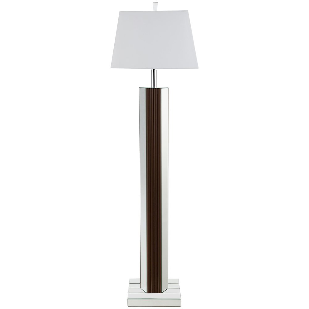 Elena 67-inch Square Tapered Mirrored Floor Lamp Brown. Picture 4