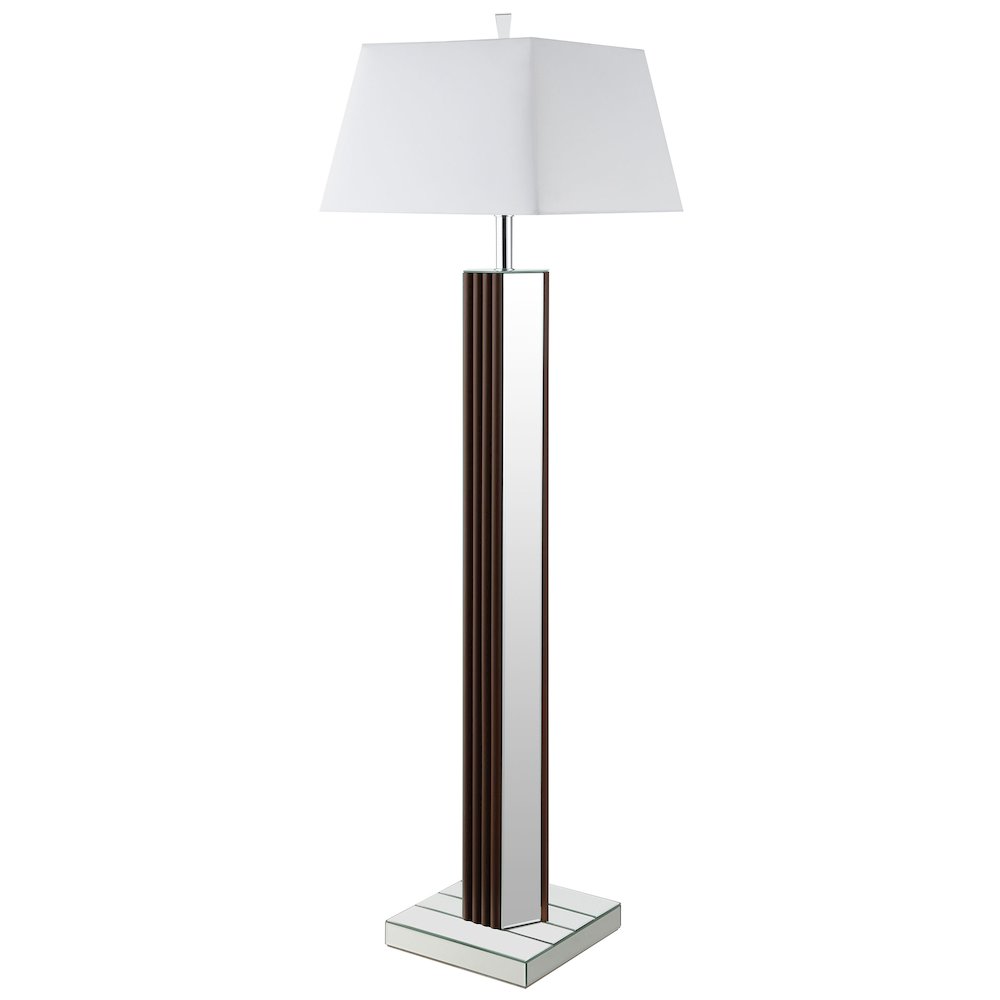 Elena 67-inch Square Tapered Mirrored Floor Lamp Brown. Picture 5