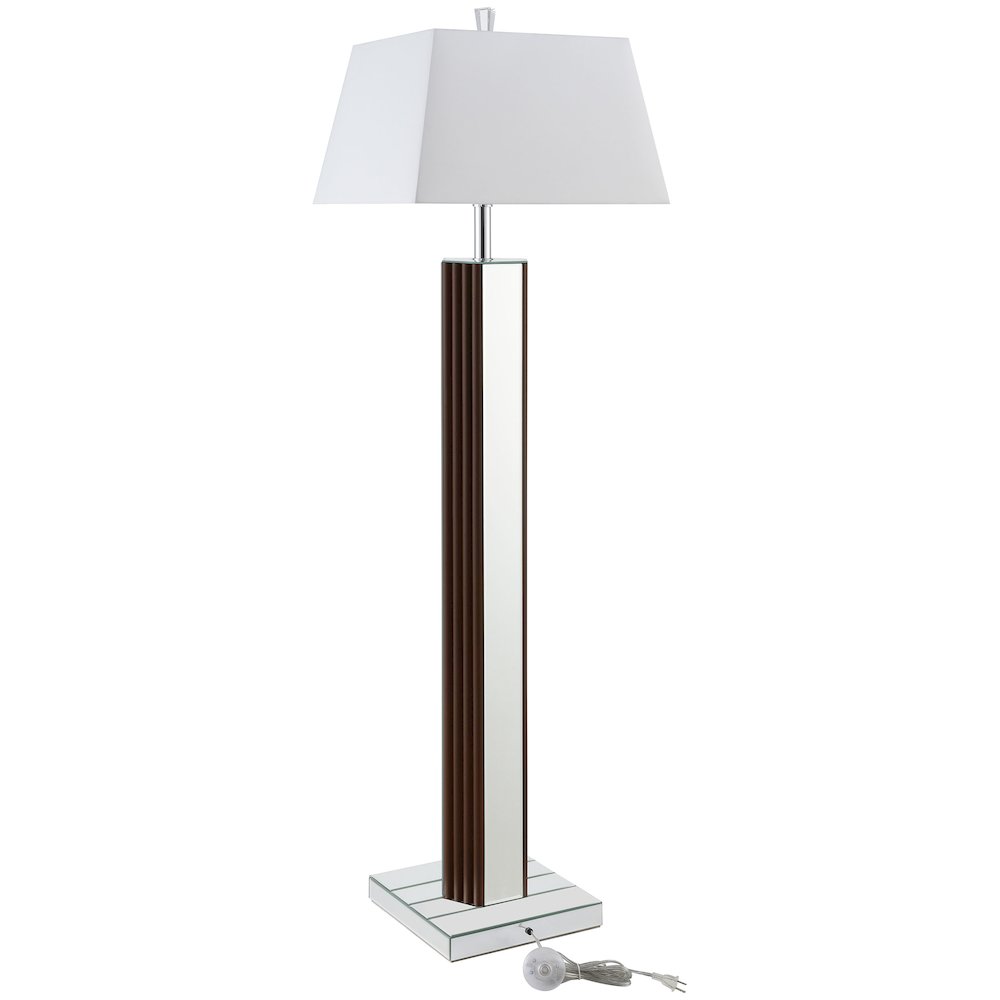 Elena 67-inch Square Tapered Mirrored Floor Lamp Brown. Picture 6