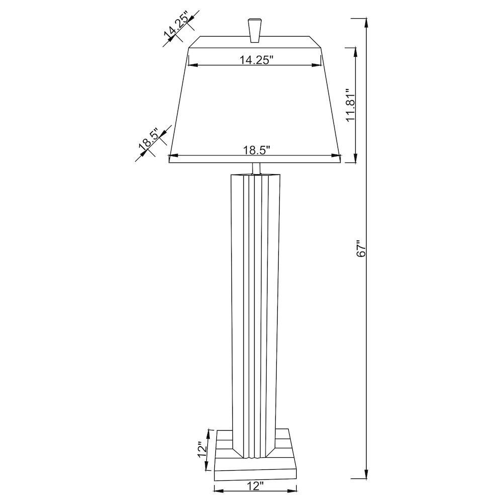 Elena 67-inch Square Tapered Mirrored Floor Lamp Brown. Picture 10