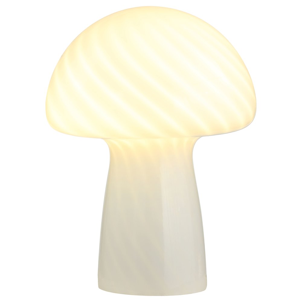 Kanaby Mushroom Shaped Glass Bedside Table Lamp White. Picture 3
