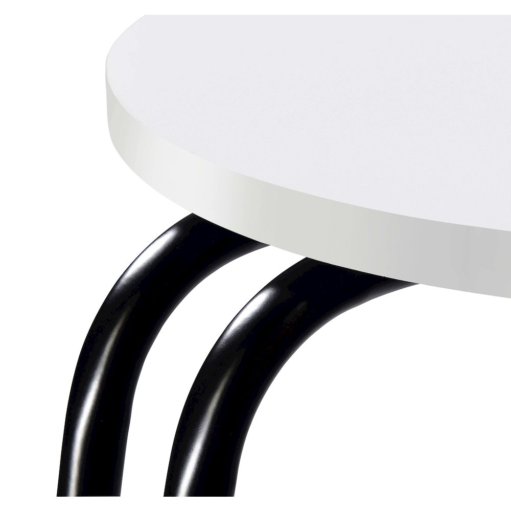 Hilly 3-tier Round Accent Side Table White and Black. Picture 12
