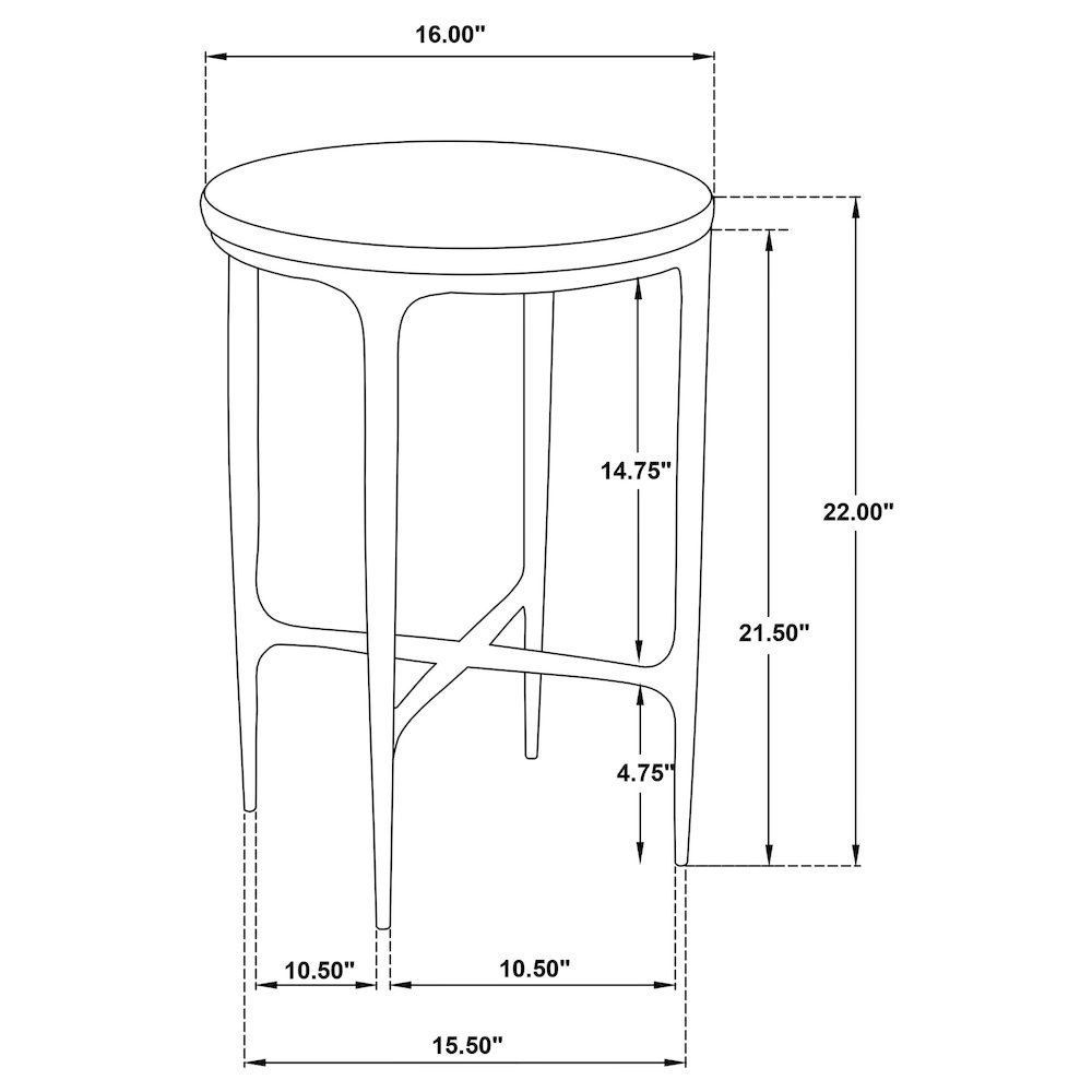 Baldwin Round Marble Top Side Table White and Gold. Picture 10