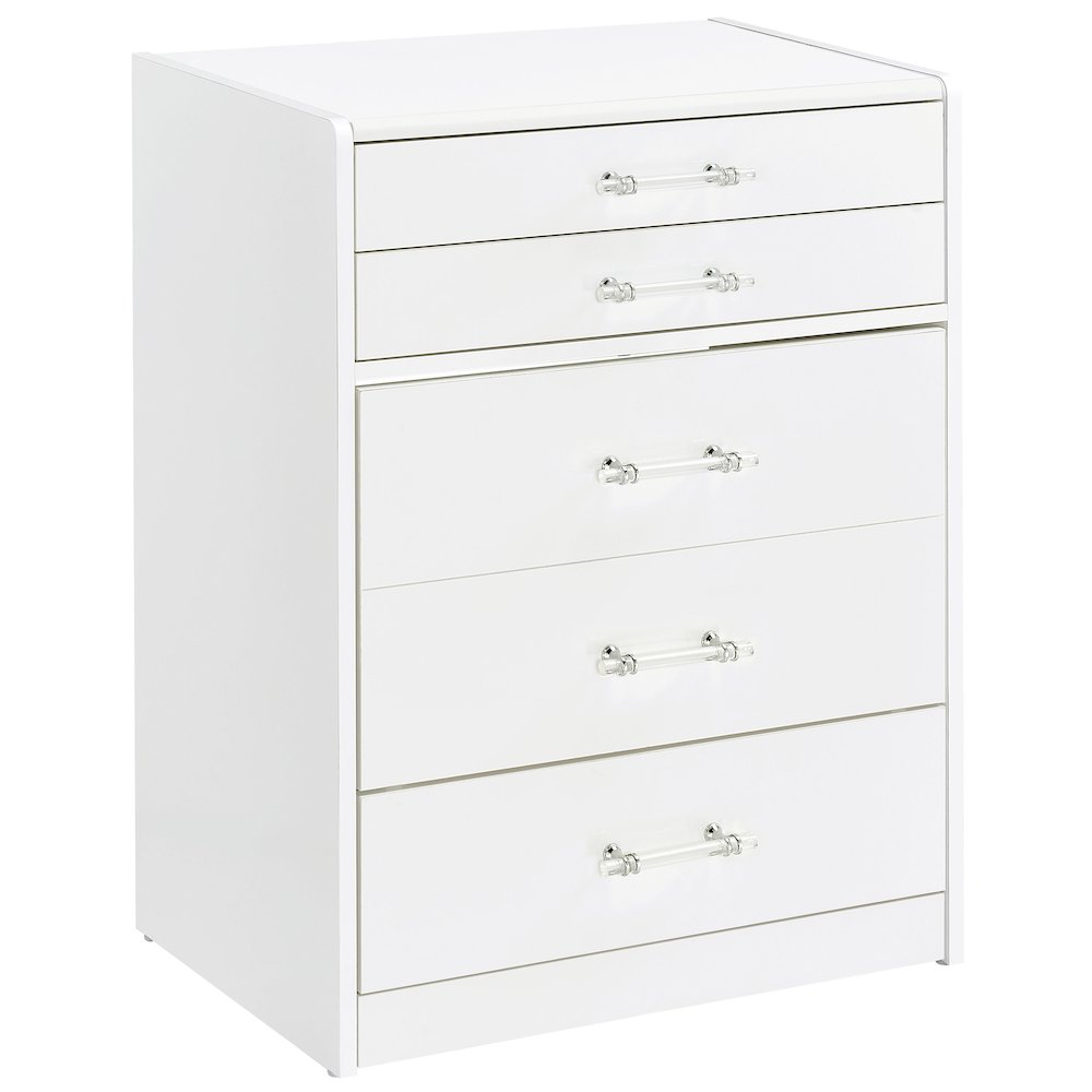 Danbury 3-drawer Makeup Vanity & Stool Set White High Gloss. Picture 2