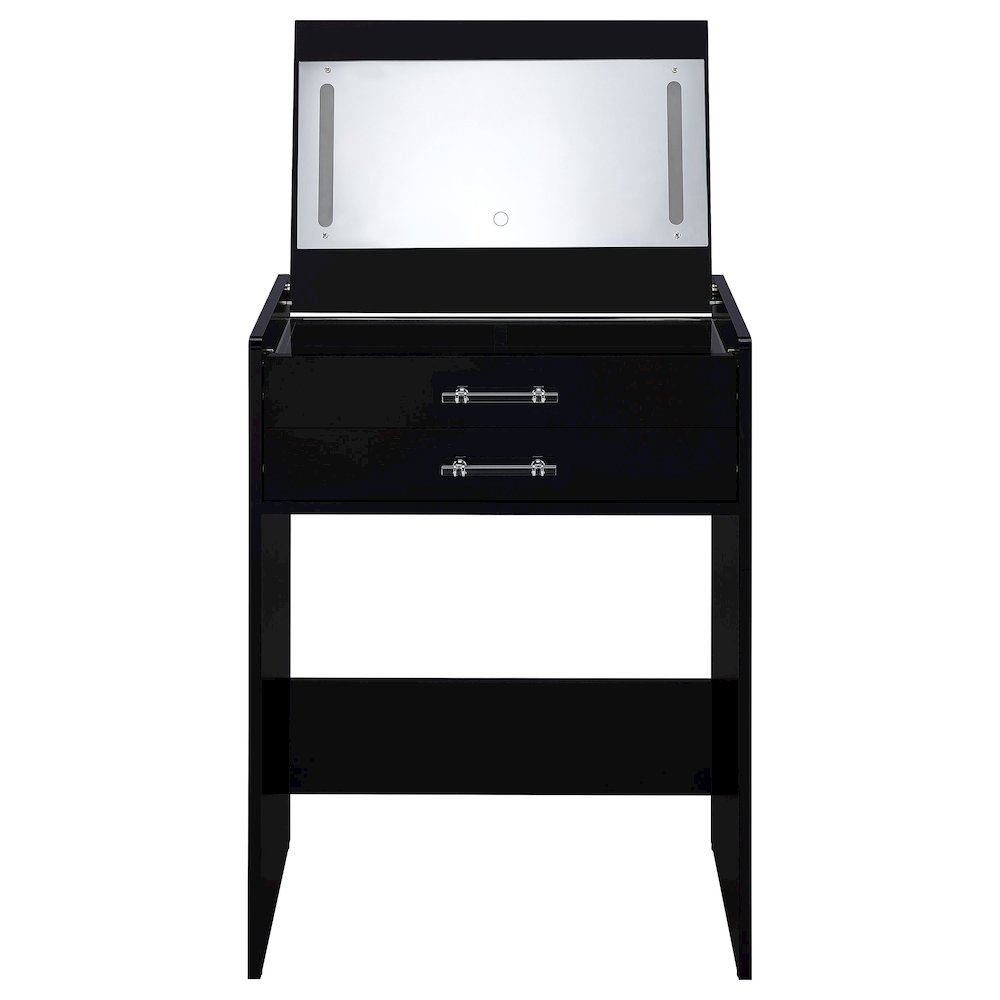 Danbury 3-drawer Makeup Vanity & Stool Set Black High Gloss. Picture 8