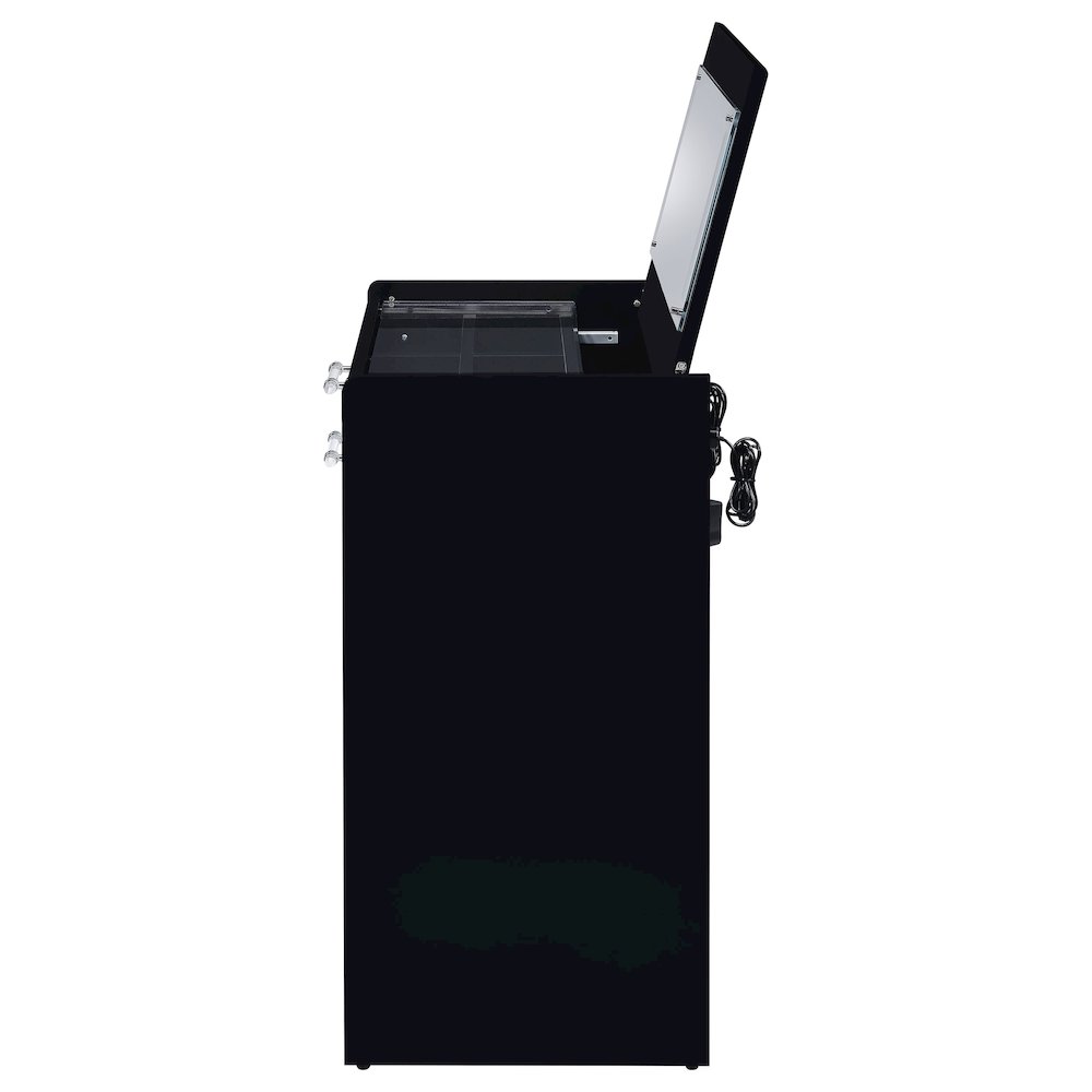 Danbury 3-drawer Makeup Vanity & Stool Set Black High Gloss. Picture 9